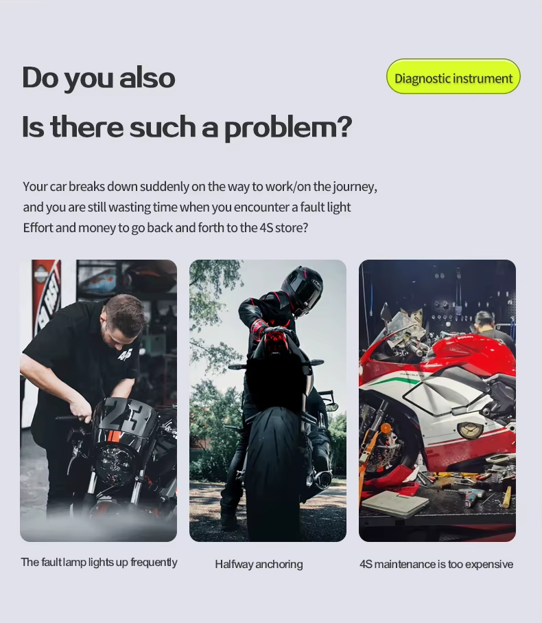 M100 Pro BMW Motorcycle Scanner - OBD2 Diagnostic Tool with Fault Code Reader, ABS Testing, Battery Tester