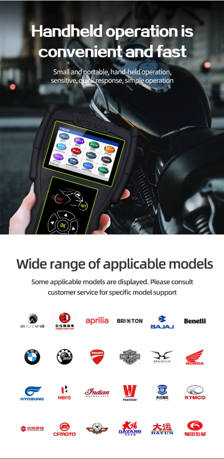 M100 Pro BMW Motorcycle Scanner - OBD2 Diagnostic Tool with Fault Code Reader, ABS Testing, Battery Tester