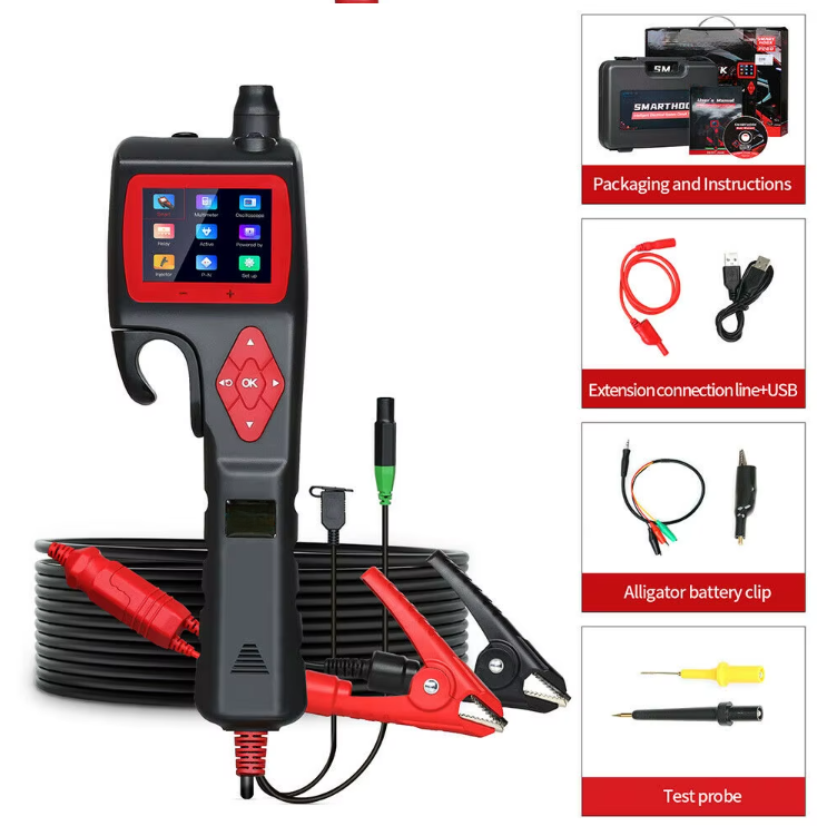 P-Series Automotive Diagnostic Tool - Multifunctional Circuit Tester with Oscilloscope, 0-5V Power, Relay & Injector Testing