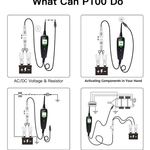 P100 Vehicle Electrical System Circuit Tester | DC/AC Voltage, Resistance, Diode, 10M Cable