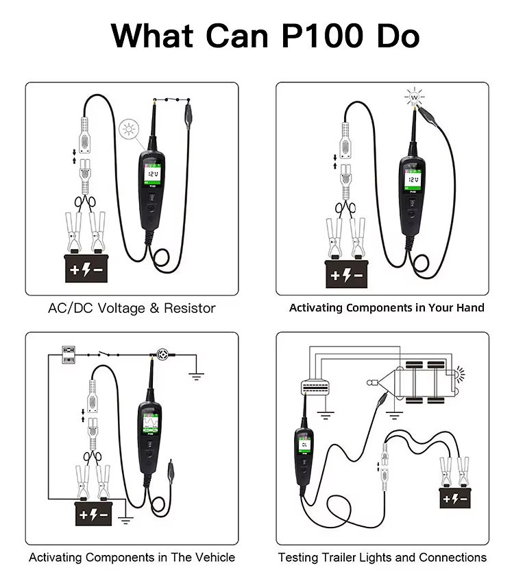 Automotive Circuit Tester - 0-70V Electrical Diagnostic Tool with TFT Display, Short Circuit Detection, 10M Cable for Cars & Trucks