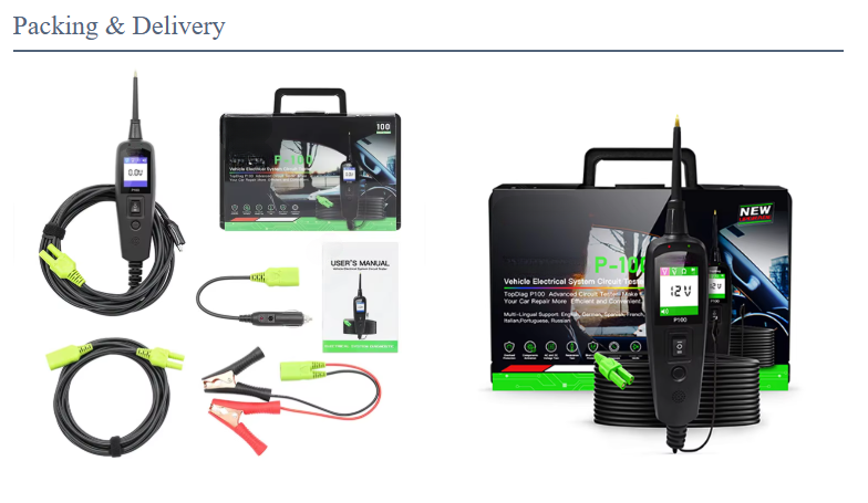 Automotive Circuit Tester - 0-70V Electrical Diagnostic Tool with TFT Display, Short Circuit Detection, 10M Cable for Cars & Trucks
