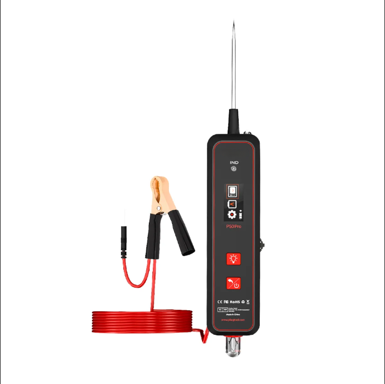 P50Pro Mini Oscilloscope Automotive Circuit Tester - 0-45V AC/DC Detection, 200KHz Bandwidth, TFT Display, 5W Test Lamp