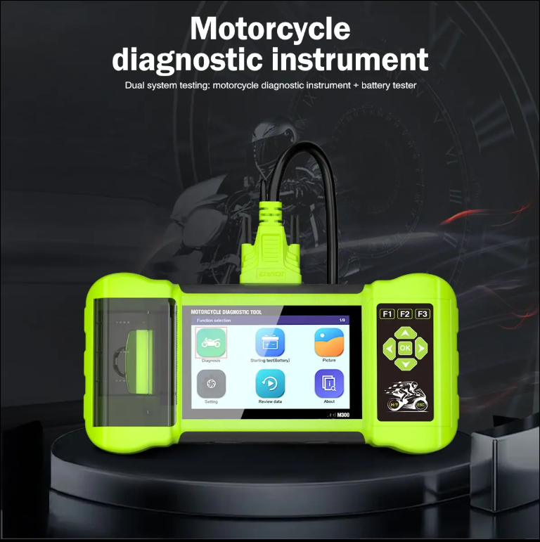 M300 Motorcycle Scanner with Printer - Handheld Diagnostic Tool for BMW, Harley, Ducati, Live Data, Fault Code Reader