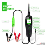 P100 Vehicle Electrical System Circuit Tester | DC/AC Voltage, Resistance, Diode, 10M Cable