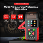M200 Pro Motorcycle Diagnostic Tool, ECU Remap, Battery Tester, Built-in Printer