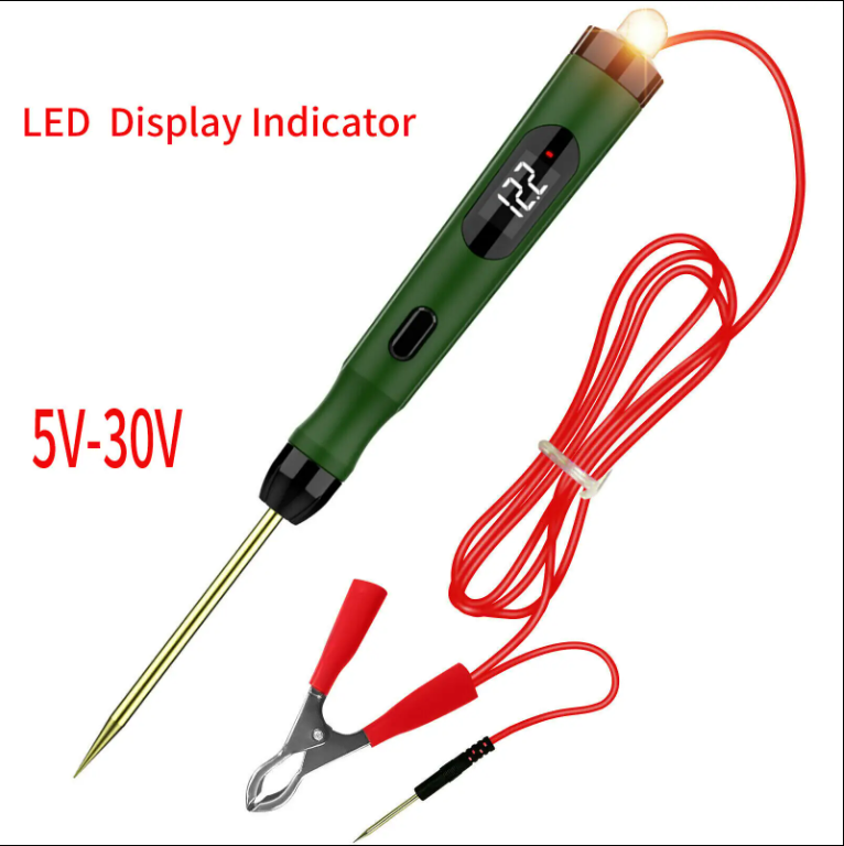 Automotive Circuit Tester - 5-30V Electrical Diagnostic Tool with LED Display, Short Circuit Detection, Universal Compatibility