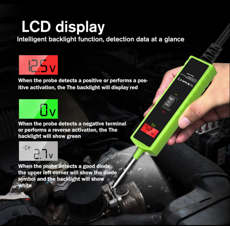 P60 Automotive Electrical Circuit Tester - 6-30V Diagnostic Tool with LED Display, Short Circuit Tracing, Component Activation