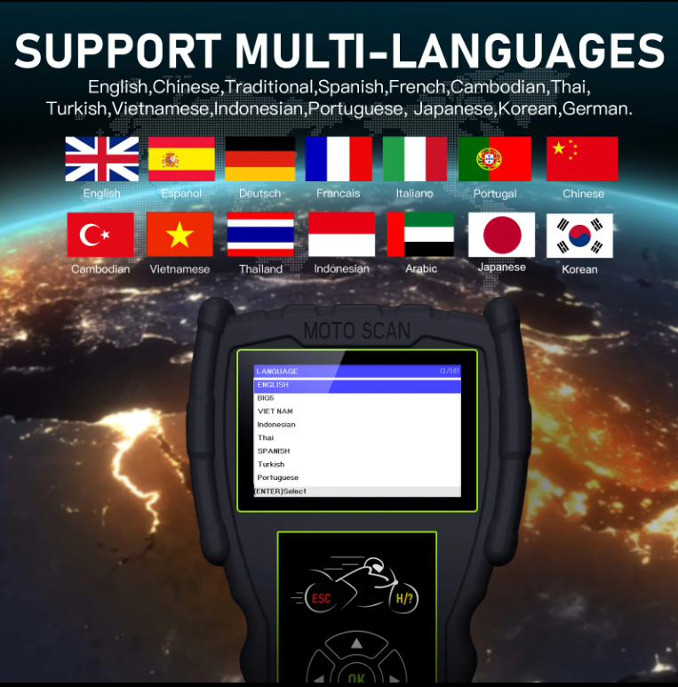 M100 Pro BMW Motorcycle Scanner - OBD2 Diagnostic Tool with Fault Code Reader, ABS Testing, Battery Tester