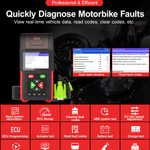 M200 Pro Motorcycle Diagnostic Tool, ECU Remap, Battery Tester, Built-in Printer