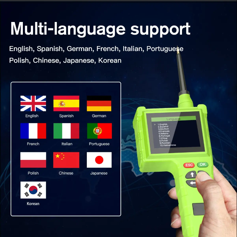 Smart Hook P200 Pro Circuit Tester - 9-48V Intelligent Diagnostic Tool with LCD, Oscilloscope, Injector Testing