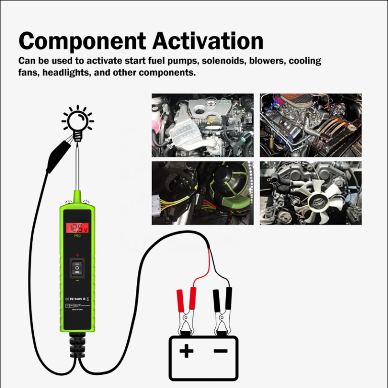 P60 Automotive Electrical Circuit Tester - 6-30V Diagnostic Tool with LED Display, Short Circuit Tracing, Component Activation