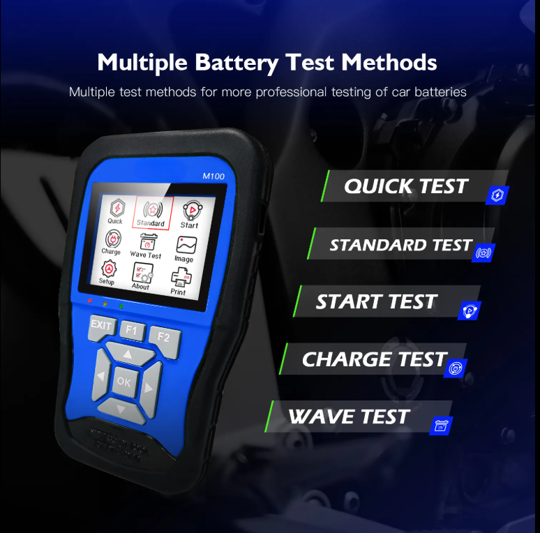 M100 Motorcycle Diagnostic Scanner - Handheld Tool for Honda, Yamaha, Suzuki, OBDII with Live Data, Fault Code Reset