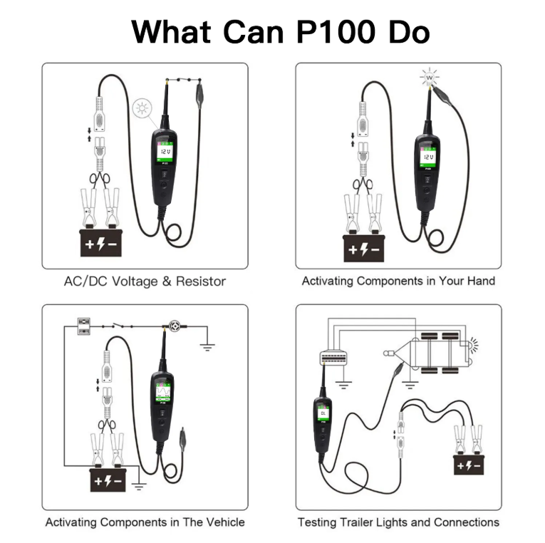 Automotive Circuit Tester - 0-70V Electrical Diagnostic Tool with TFT Display, Short Circuit Detection, 10M Cable for Cars & Trucks