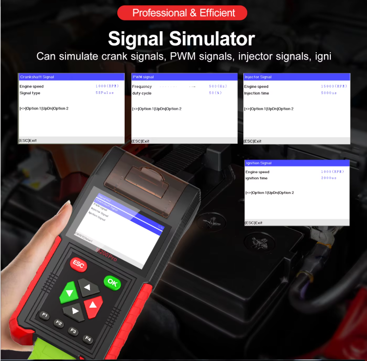 M200 Pro Motorcycle Scanner - Handheld Diagnostic Tool with ECU Remap, Honda Yamaha Compatible, WiFi, Battery Testing