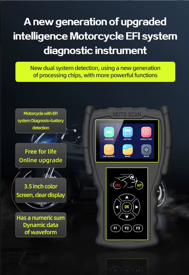 M100 Pro BMW Motorcycle Scanner - OBD2 Diagnostic Tool with Fault Code Reader, ABS Testing, Battery Tester