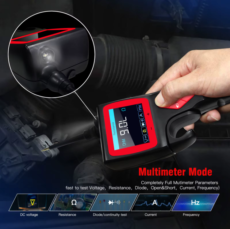 P-Series Automotive Diagnostic Tool - Multifunctional Circuit Tester with Oscilloscope, 0-5V Power, Relay & Injector Testing