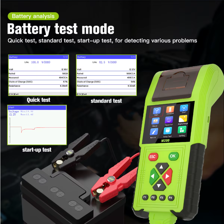 M200 Motorcycle Scanner - Handheld Diagnostic Tool for Honda, Yamaha, BMW with WiFi, Battery Testing, Thermal Printer