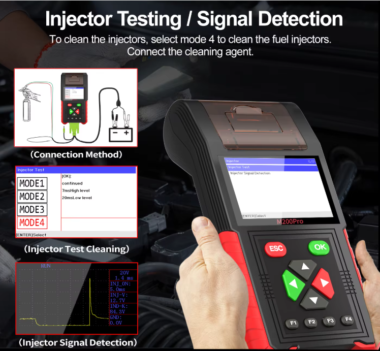 M200 Pro Motorcycle Scanner - Handheld Diagnostic Tool with ECU Remap, Honda Yamaha Compatible, WiFi, Battery Testing