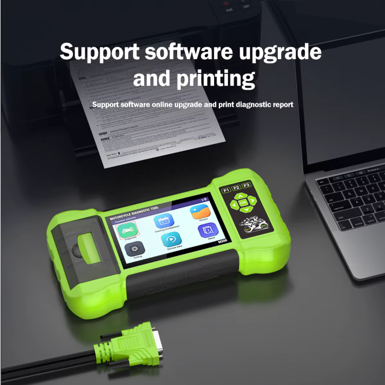 M300 Motorcycle Scanner with Printer - Handheld Diagnostic Tool for BMW, Harley, Ducati, Live Data, Fault Code Reader