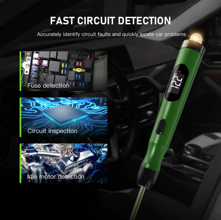 Automotive Circuit Tester - 5-30V Electrical Diagnostic Tool with LED Display, Short Circuit Detection, Universal Compatibility