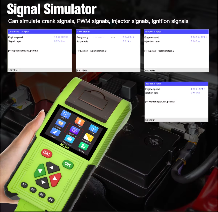 M200 Motorcycle Scanner - Handheld Diagnostic Tool for Honda, Yamaha, BMW with WiFi, Battery Testing, Thermal Printer