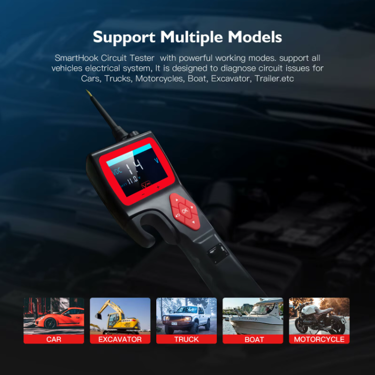 P-Series Automotive Diagnostic Tool - Multifunctional Circuit Tester with Oscilloscope, 0-5V Power, Relay & Injector Testing