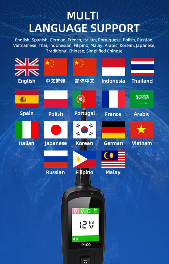 Automotive Circuit Tester - 0-70V Electrical Diagnostic Tool with TFT Display, Short Circuit Detection, 10M Cable for Cars & Trucks