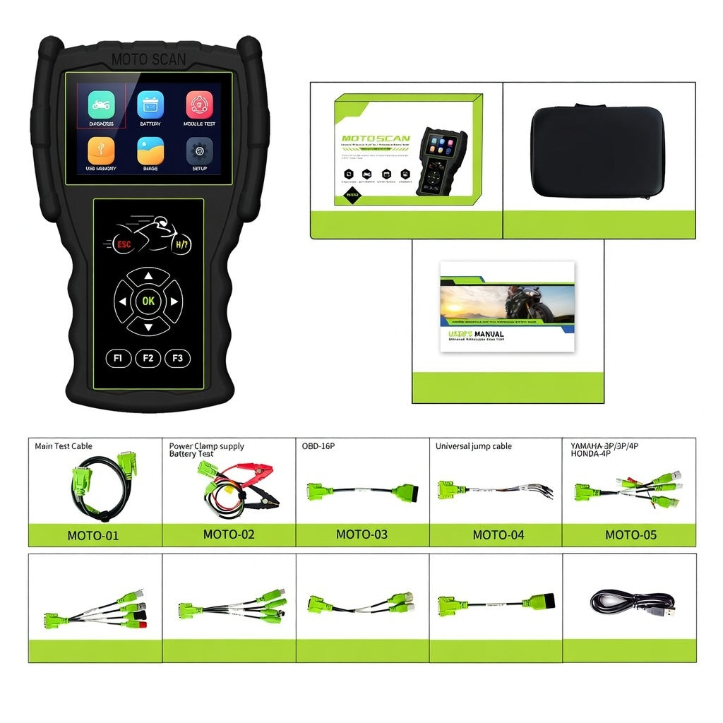 M100 Pro BMW Motorcycle Scanner - OBD2 Diagnostic Tool with Fault Code Reader, ABS Testing, Battery Tester